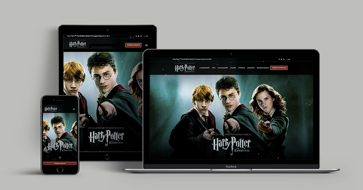 Responsive design de la web de Harry Potter 